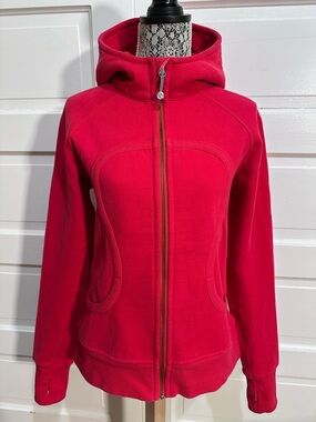 SOLD - Lululemon Scuba Hoodie II Size 12 Red SOFT Fleece Flattering Fit $128